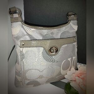 Coach Gray Crossbody Purse with Adjustable Strap